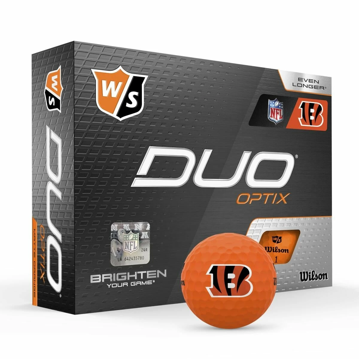Wilson Staff Duo Optix NFL Team Licensed Golf Balls - Matte Orange - Image 2