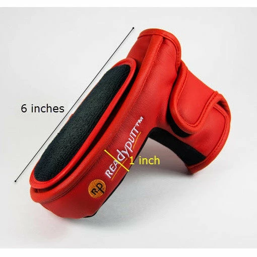 ReadyPutt Blade Mid-Mallet Putter Head Cover With Ball Cleaner - Red - Image 4