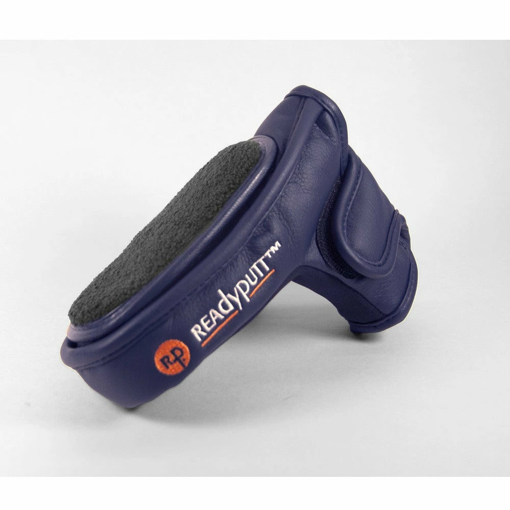 ReadyPutt Blade Mid-Mallet Putter Head Cover With Ball Cleaner - Navy Blue