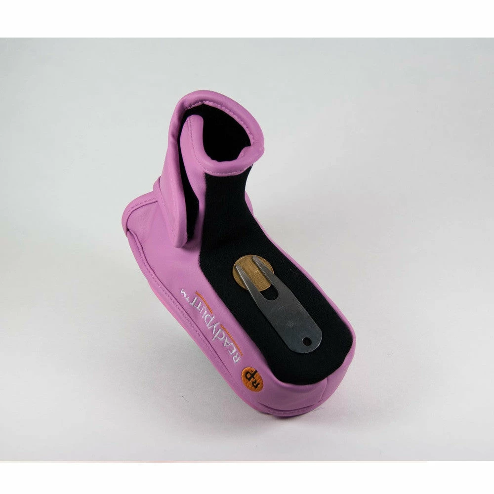 ReadyPutt Blade Mid-Mallet Putter Head Cover With Ball Cleaner - Pink - Image 3