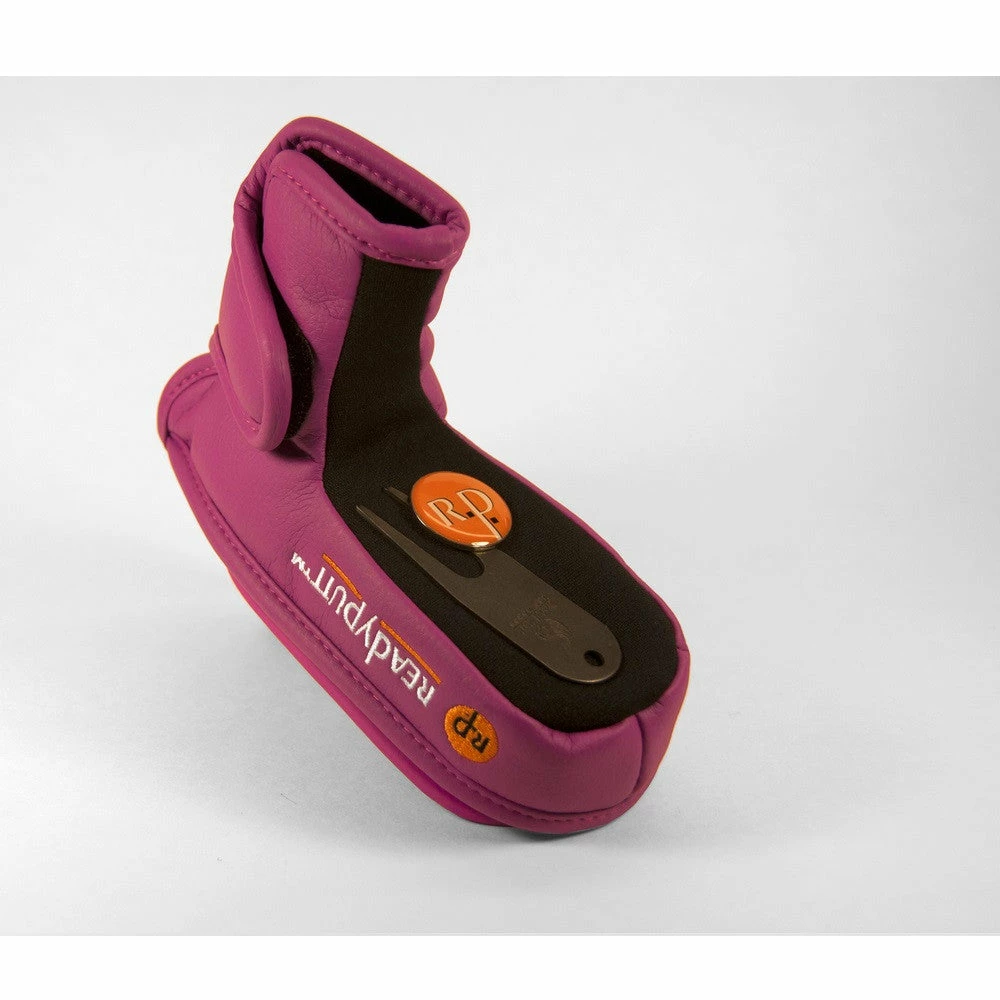 ReadyPutt Blade Mid-Mallet Putter Head Cover With Ball Cleaner - Purple - Image 2