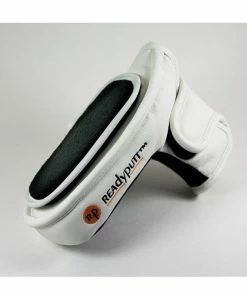 ReadyPutt Blade Mid-Mallet Putter Head Cover With Ball Cleaner - White