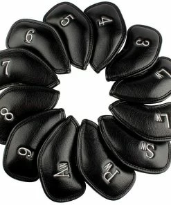 HNM Golf Volf Golf Black Synthetic Leather Iron Covers Set