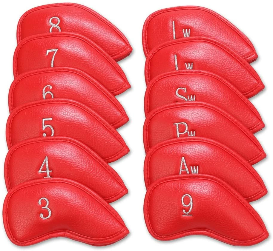 HNM Golf Volf Golf Red Synthetic Leather Iron Covers Set - Image 2