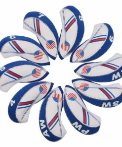 HNM Golf Volf Golf USA Flag Neoprene Iron Head Covers Set
