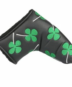 HNM Golf Volf Golf Black Synthetic Leather Shamrock Putter Cover
