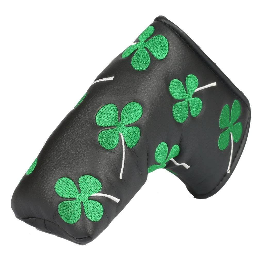 HNM Golf Volf Golf Black Synthetic Leather Shamrock Putter Cover - Image 2