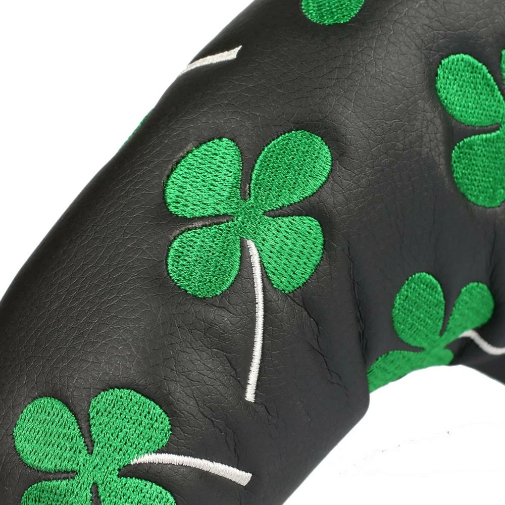 HNM Golf Volf Golf Black Synthetic Leather Shamrock Putter Cover - Image 6