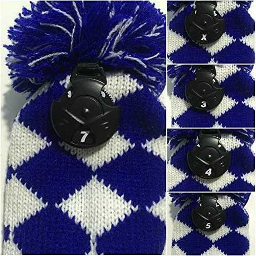 HNM Golf Volf Golf Knit Blue White Diamond Headcover Set - Image 5