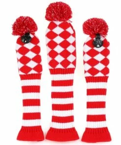 HNM Golf Volf Golf Knit Red White Diamond Headcover Set
