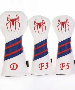 HNM Golf Volf Golf Red White Blue Leather Spider Headcovers