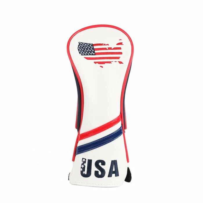 HNM Golf Volf Golf Red White Blue Leather USA Headcovers - Image 2