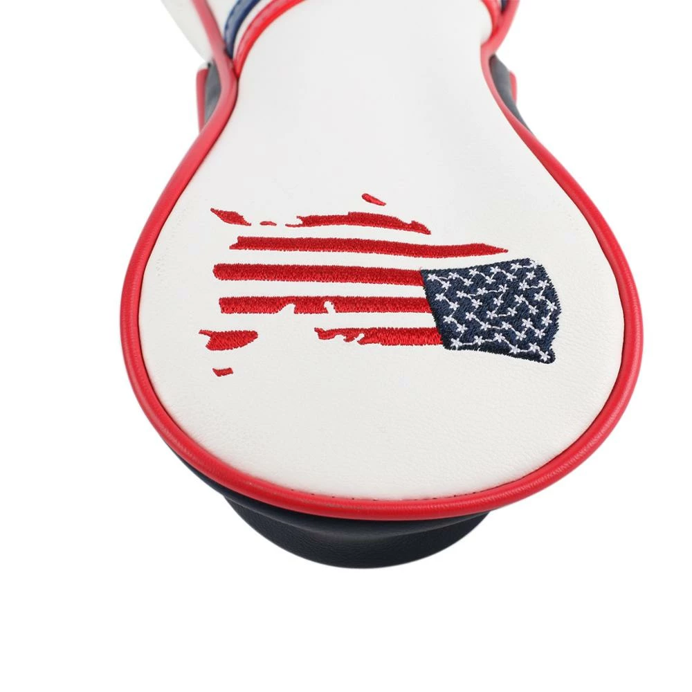 HNM Golf Volf Golf Red White Blue Leather USA Headcovers - Image 5