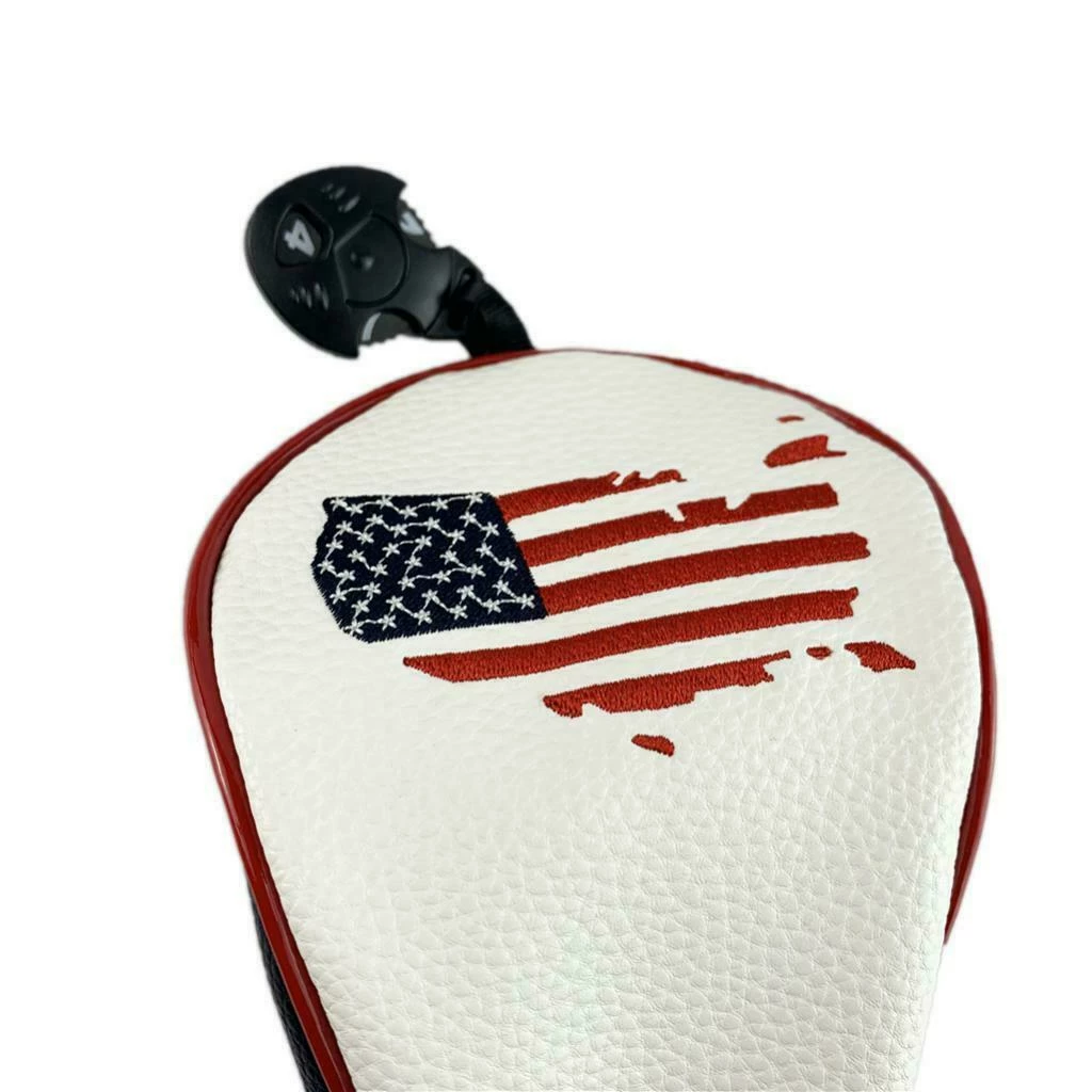 HNM Golf Volf Golf Red White Blue Leather USA Headcovers - Image 7