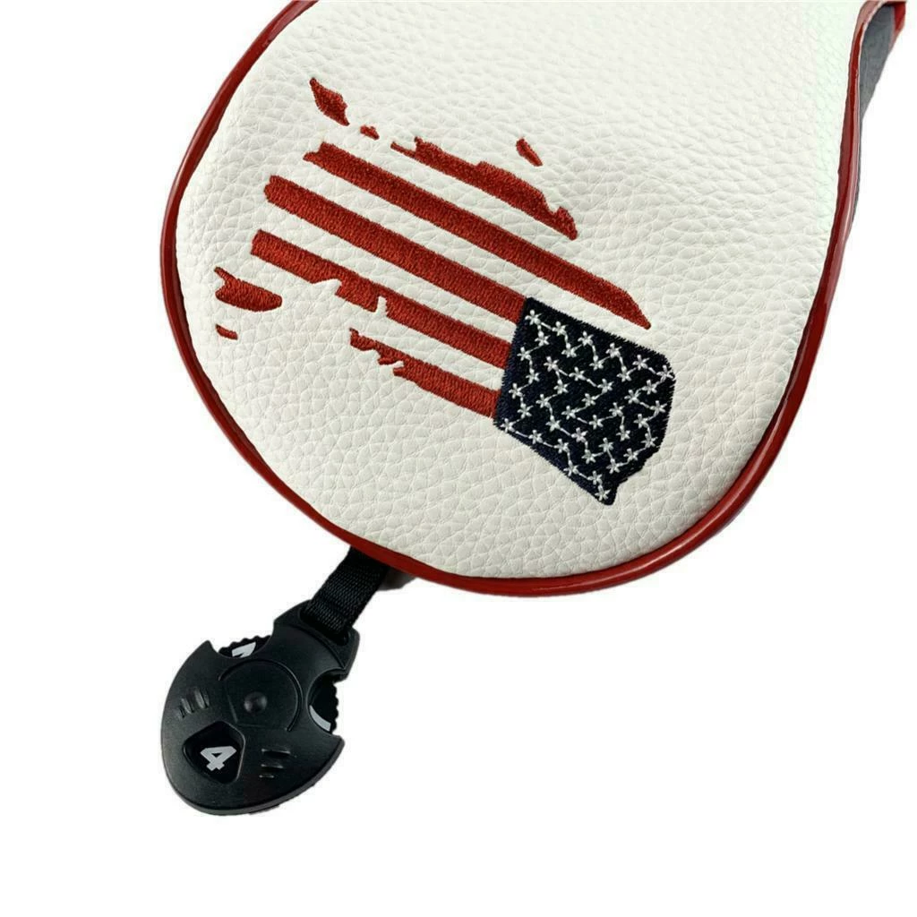HNM Golf Volf Golf Red White Blue Leather USA Headcovers - Image 9