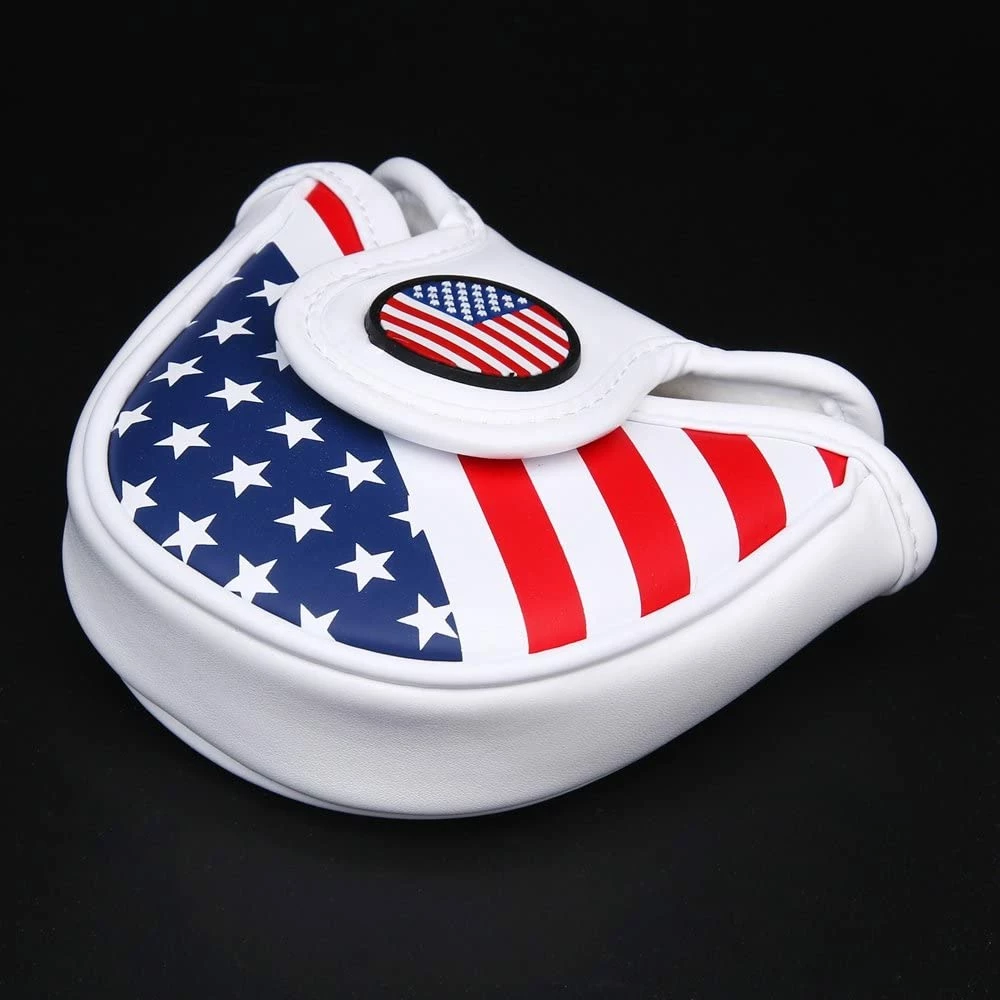 HNM Golf Volf Golf Red White Blue Synthetic Leather USA Mallet Putter Cover - Image 3