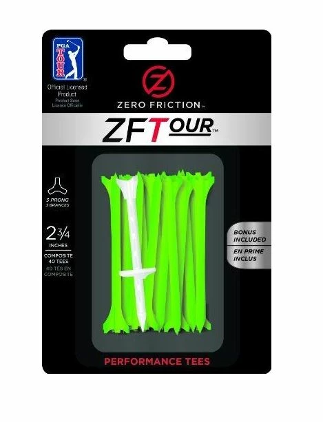 CaddiesShack Zero Friction Golf Tees - Green (2.75" X 40)