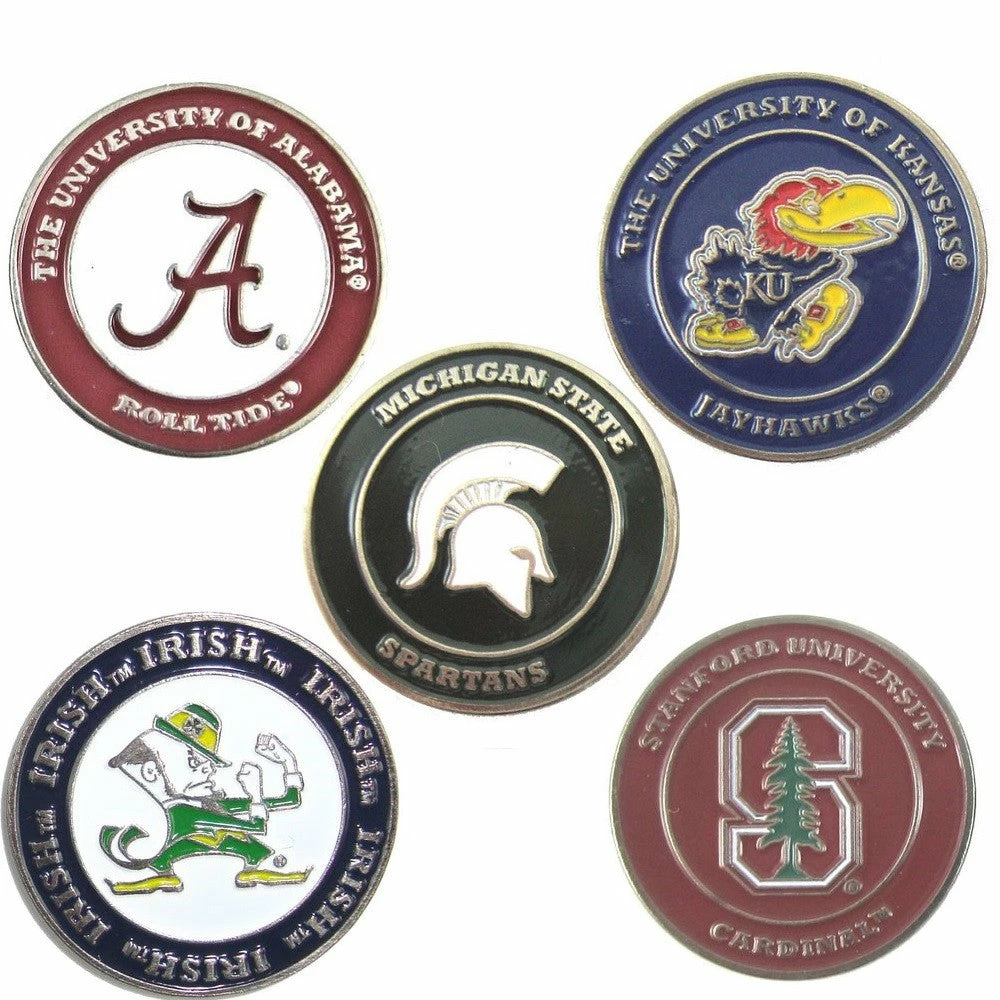 J&M NCAA Double Sided Collegiate Golf Ball Marker Coins